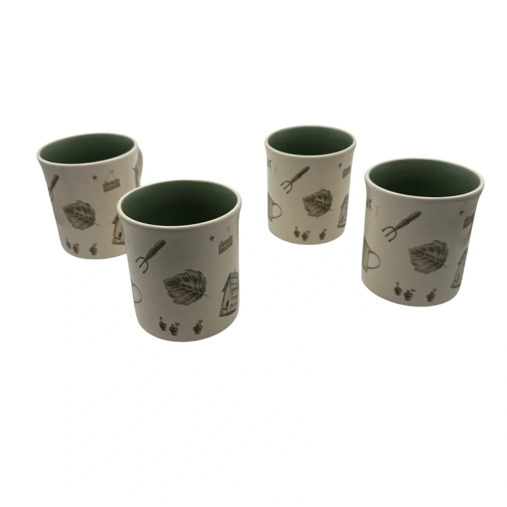 PFLATZGRAFF NATUREWOOD MUG SET – GREEN INTERIOR – GARDENING THEME